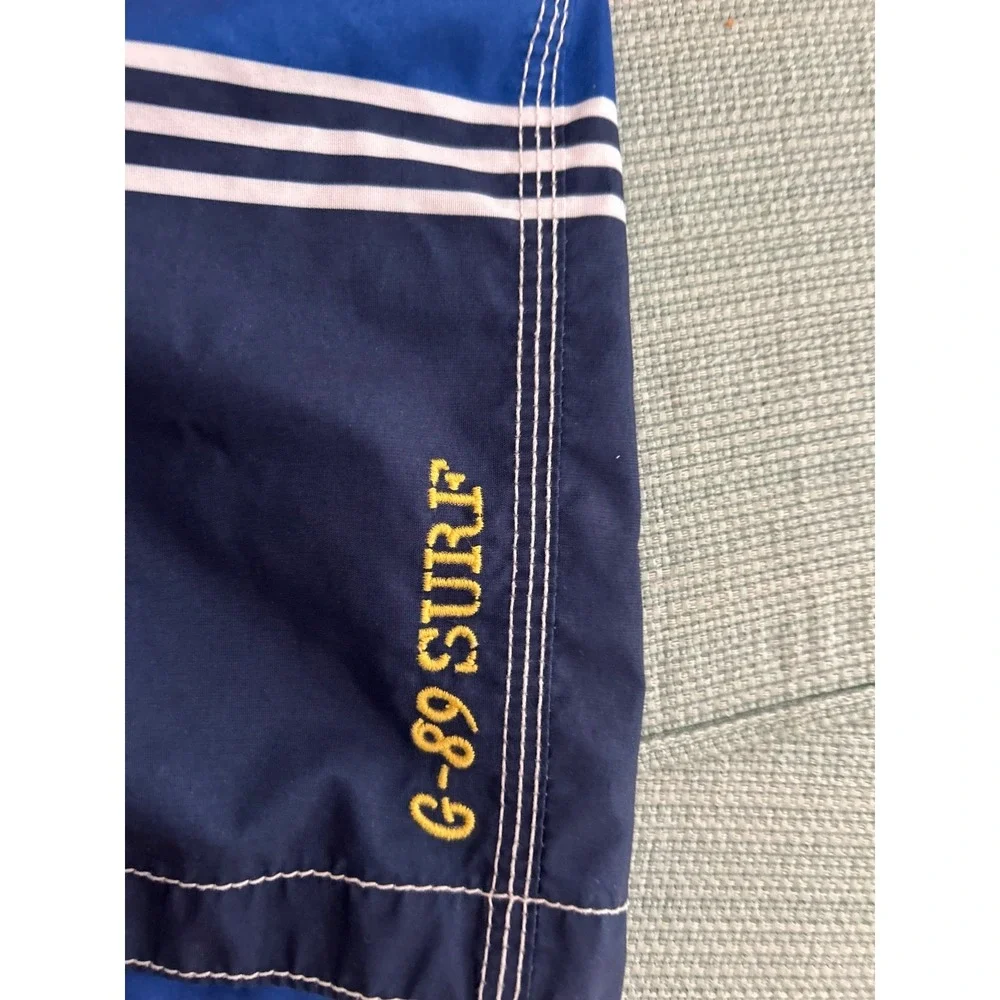 EUC Baby Gap Toddler Boys Blue Stripe Lined Swim Trunks G-89 Surf 3T